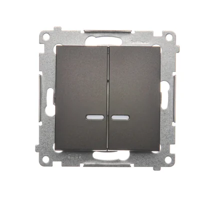 Interruptor de vela con retroiluminación LED y para la versión 230V (módulo), marrón mate metalizado