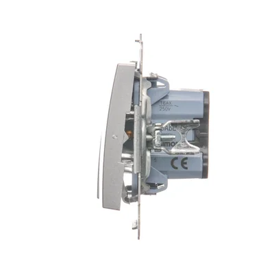 Interruptor de vela con retroiluminación LED y para la versión 230V (módulo), plateado metalizado