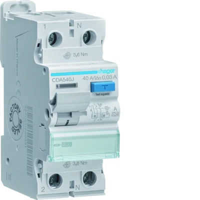 Interruptor diferencial 1P+N 40A 30mA 10kA A