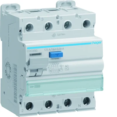Interruptor diferencial 3P+N 125A 30mA 10kA CA
