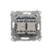 Interruptor doble ciego (módulo) 230V, conectores rápidos. , dorado metalizado