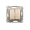 Interruptor doble ciego (módulo) 230V, conectores rápidos. , dorado metalizado