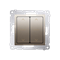 Interruptor doble ciego (módulo) 230V, conectores rápidos. , dorado metalizado