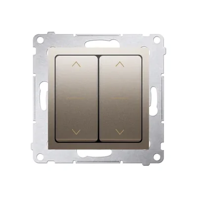 Interruptor doble ciego (módulo) 230V, conectores rápidos. , dorado metalizado