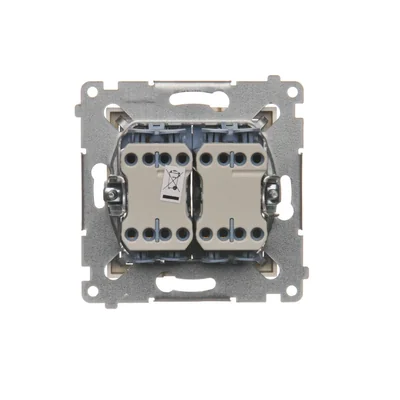 Interruptor doble ciego (módulo) 230V, conectores rápidos. , dorado metalizado