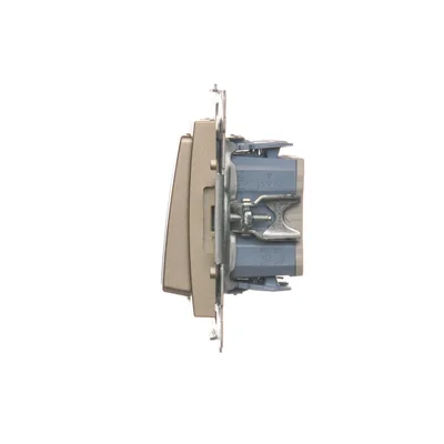 Interruptor doble ciego (módulo) 230V, conectores rápidos. , dorado metalizado