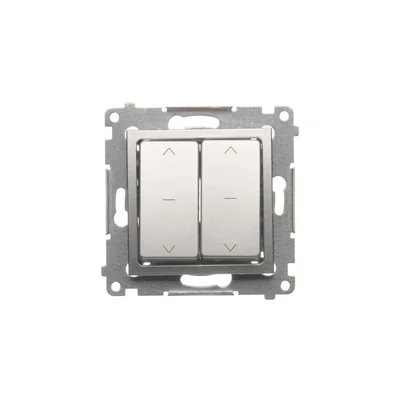 Interruptor doble ciego (módulo) 230V, conectores rápidos. , plateado metalizado