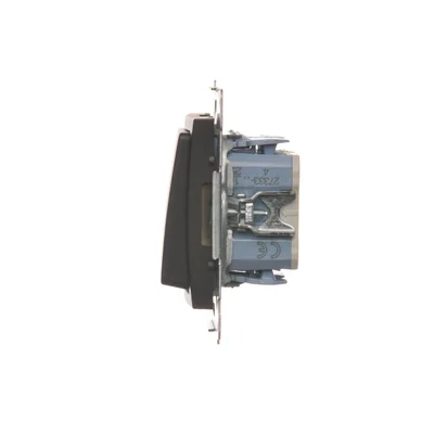 Interruptor doble para persiana enrollable Simon 54 WMDL-042xx2-046 (módulo) 10 A, 250 V~, conectores rápidos. Incluye anillo decorativo; bronce mate.