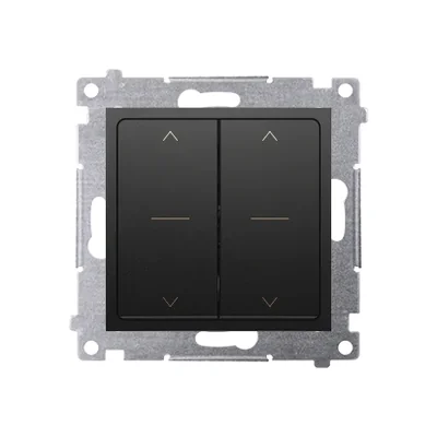 Interruptor doble para persiana enrollable Simon 54 WMDL-042xx2-049 (módulo) 10A, 250V~, conectores rápidos. Completo con anillo decorativo; negro.