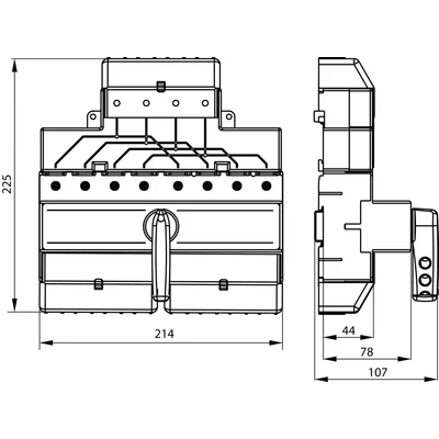 Interruptor fuente de alimentación 125A tripolar + N (se desconecta con un mando en el interruptor)