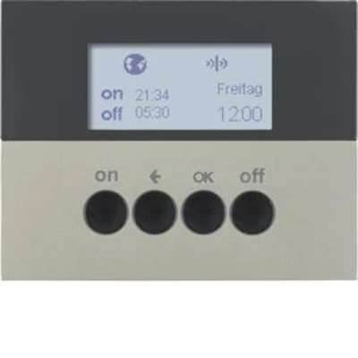 Interruptor horario KNX RF QUICKLINK K.5, acero inoxidable pintado