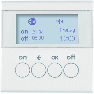 Interruptor horario KNX RF Quicklink para control de persianas y cortinas mecánicas, blanco