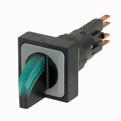 Interruptor iluminado de 3 posiciones, verde, Q25LWK3R-GN/WB