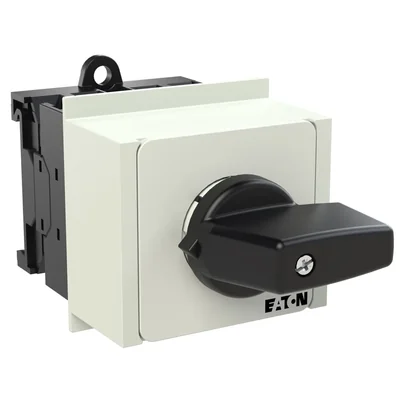 Interruptor inversor T0-2-8400/IVS, Contactos: 4, 20 A, placa de características: 1-0-2, 45°, enclavamiento, montaje en riel TH, perilla negra, sin bloqueo