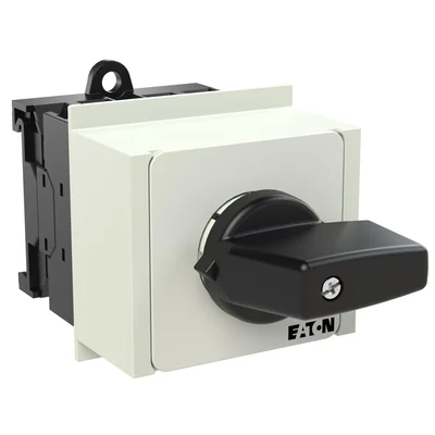 Interruptor inversor T0-2-8400/IVS, Contactos: 4, 20 A, placa de características: 1-0-2, 45°, enclavamiento, montaje en riel TH, perilla negra, sin bloqueo