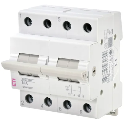 Interruptor modular de tres posiciones SSQ 280, 80 A, bipolar