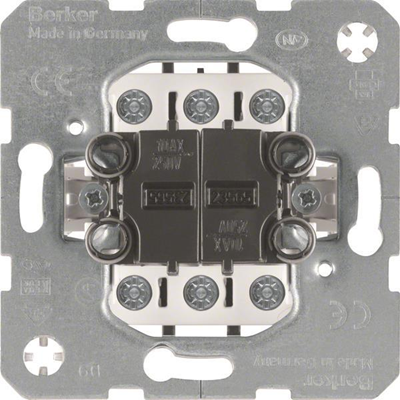 Interruptor One.Platform de 2 teclas, doble universal (escalera), mecanismo, terminales de tornillo