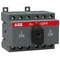 Interruptor OT25F3C (I-0-II) 25A, 3P, accionamiento frontal, sin eje ni maneta, tapa de terminales IP20, montaje en placa o carril DIN.