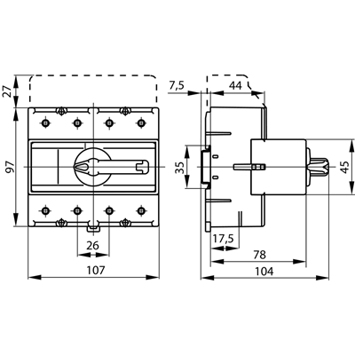 Interruptor-seccionador tetrapolar 160A