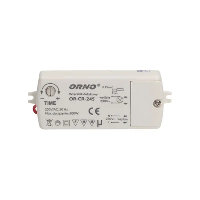 Interruptor táctil 230V/50Hz, IP20, 500W, blanco