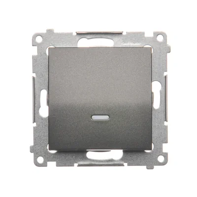 Interruptor unipolar con retroiluminación LED (módulo) 10A 250V conectores rápidos antracita (metálico)