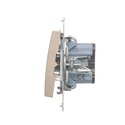 Interruptor unipolar con retroiluminación LED (módulo) 230V, dorado metálico