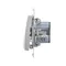 Interruttore a candela con retroilluminazione a LED e per la versione (modulo) 230V, colore argento metallizzato