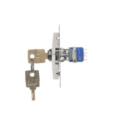 Interruttore a chiave per tapparelle, pulsante momentaneo (modulo), 3 posizioni. "I-0-II" 2 contatti N/O 5A 230V bianco