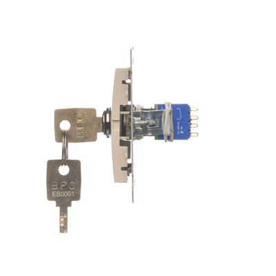Interruttore a chiave per tapparelle, pulsante momentaneo (modulo), 3 posizioni. "I-0-II" 2 contatti N/O 5A 230V crema