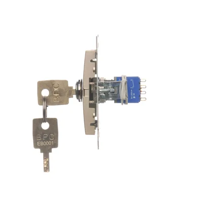 Interruttore a chiave per tapparelle, pulsante momentaneo (modulo), 3 posizioni. "I-0-II" 2 contatti N/O 5A 230V oro (metallizzato)
