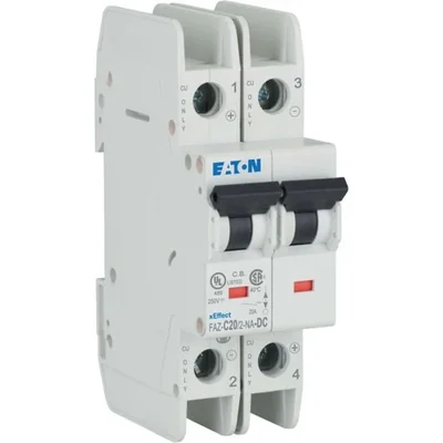 Interruttore automatico, 2-marcia, versione DC, 20A, C-Char FAZ-C20/2-NA-DC