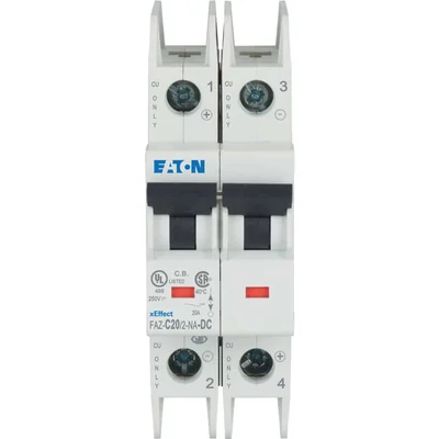 Interruttore automatico, 2-marcia, versione DC, 20A, C-Char FAZ-C20/2-NA-DC
