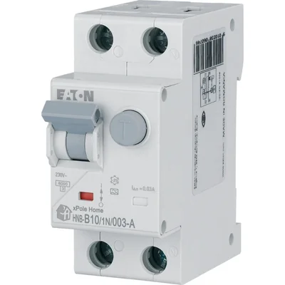 Interruttore automatico combinato HNB-B10/1N/003-A 6kA, In=10A, IΔN=0.03A, char. B, tipo A, 1+N polo. Serie HNB