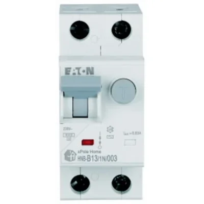 Interruttore automatico combinato HNB-B13/1N/003 6kA, In=13A, IΔN=0.03A, char. B, tipo AC, 1+N polo. Serie HNB