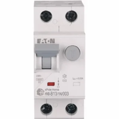 Interruttore automatico combinato HNB-B13/1N/003 6kA, In=13A, IΔN=0.03A, char. B, tipo AC, 1+N polo. Serie HNB