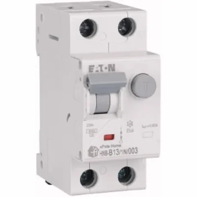 Interruttore automatico combinato HNB-B13/1N/003 6kA, In=13A, IΔN=0.03A, char. B, tipo AC, 1+N polo. Serie HNB
