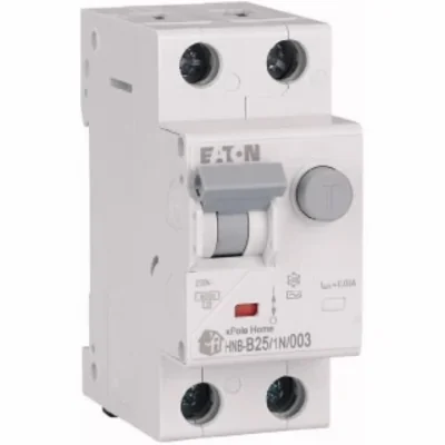 Interruttore automatico combinato HNB-B25/1N/003 6kA, In=25A, IΔN=0.03A, caratteristica B, tipo AC, 1+N polo. Serie HNB