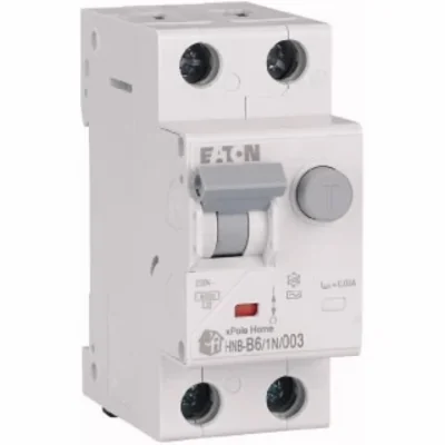 Interruttore automatico combinato HNB-B6/1N/003 6kA, In=6A, IΔN=0.03A, caratteristica B, tipo AC, 1+N polo. Serie HNB