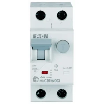 Interruttore automatico combinato HNB-C10/1N/003 6kA, In=10A, IΔN=0.03A, caratteristica C, tipo AC, 1+N polo. Serie HNB
