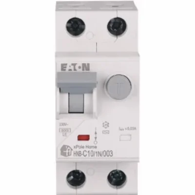 Interruttore automatico combinato HNB-C10/1N/003 6kA, In=10A, IΔN=0.03A, caratteristica C, tipo AC, 1+N polo. Serie HNB