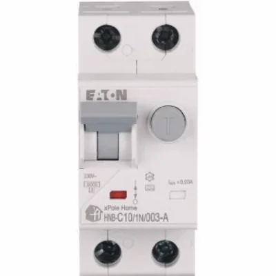 Interruttore automatico combinato HNB-C10/1N/003-A 6kA, In=10A, IΔN=0.03A, caratteristica C, tipo A, 1+N polo. Serie HNB