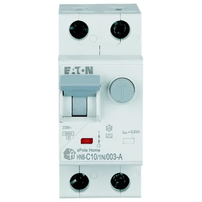 Interruttore automatico combinato HNB-C10/1N/003-A 6kA, In=10A, IΔN=0.03A, caratteristica C, tipo A, 1+N polo. Serie HNB