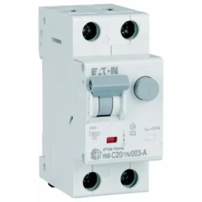 Interruttore automatico combinato HNB-C20/1N/003-A 6kA, In=20A, IΔN=0.03A, caratteristica C, tipo A, polo 1+N. Serie HNB