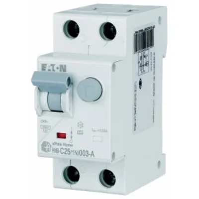 Interruttore automatico combinato HNB-C25/1N/003-A 6kA, In=25A, IΔN=0.03A, caratteristica C, tipo A, 1+N polo. Serie HNB