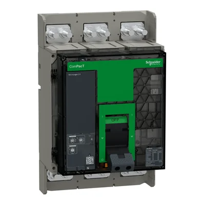 Interruttore automatico, ComPacT NS1000N, 50 kA a 415 V CA, trifase, fisso, comando manuale, MicroLogic 2.0, 1000 A