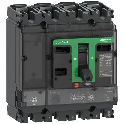 Interruttore automatico, ComPacT NSX 100H, 70kA/415VAC, 4 poli, MicroLogic 2.2 100A