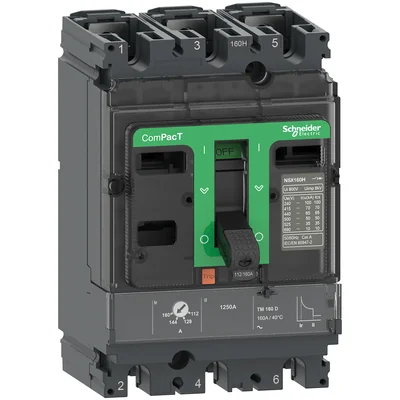 Interruttore automatico, ComPacT NSX, NSX100F, TM100D, 3P, 36kA