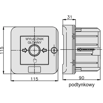 Interruttore automatico di allarme da incasso WGZp-1s 12A NC-NO