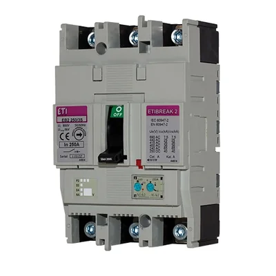 Interruttore automatico di potenza EB2 250/3H 200A 3P, 65kA, sgancio TM