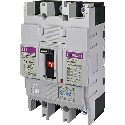 Interruttore automatico di potenza EB2 250/3S 250A 3P, 36kA, sgancio TM